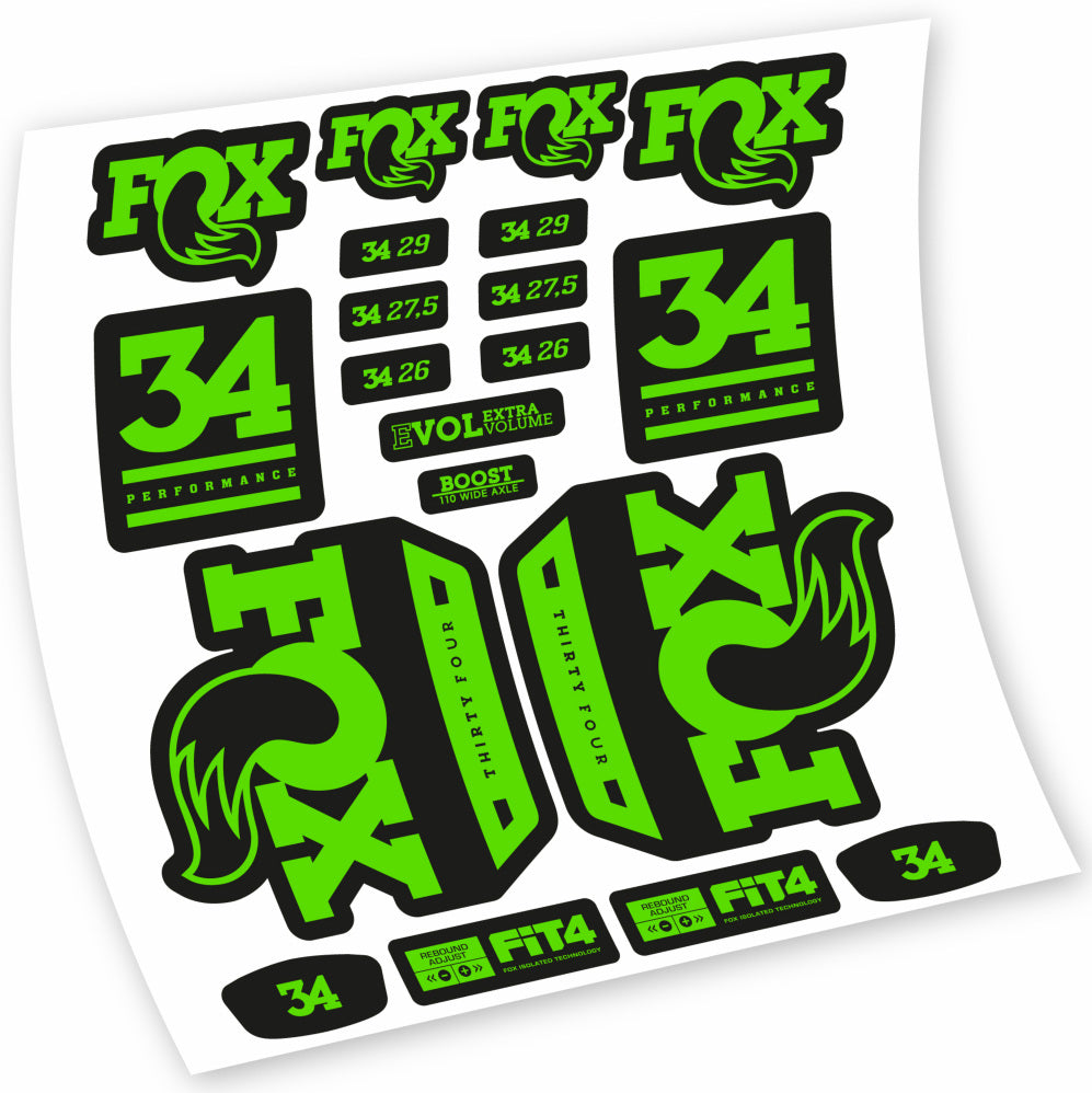 Decal Fox 34 Performance 2018, Fork 29, bike sticker vinyl