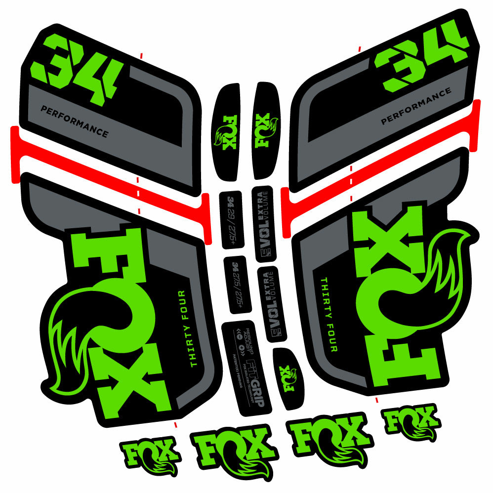 Decal Fox 34 Performance 2021, Fork 29, bike sticker vinyl