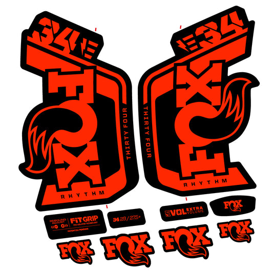 Neon Red decal for Fox Factory 34 Rhythm E-Bike 2024 fork 29" – bike sticker vinyl