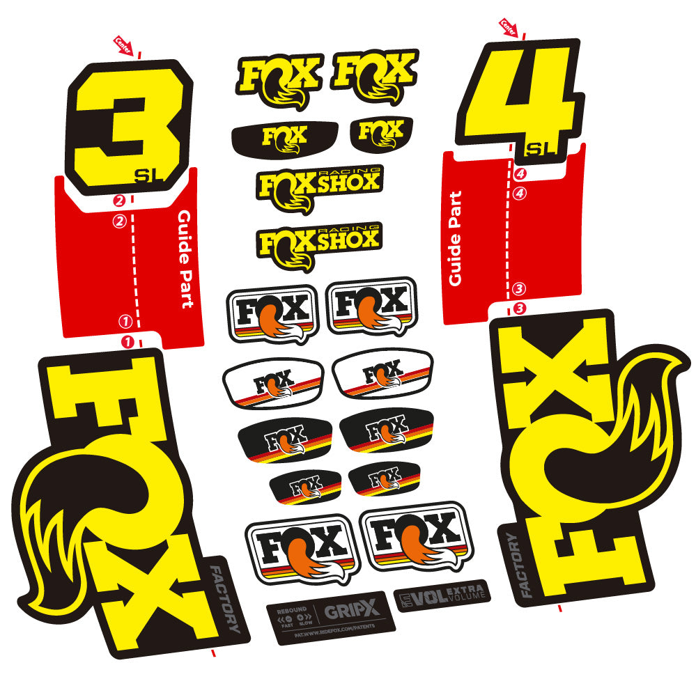Aufkleber Fox 34 SL Factory, Gabel 29, Fahrradaufkleber Vinyl