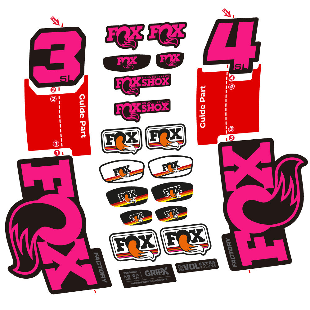 Aufkleber Fox 34 SL Factory, Gabel 29, Fahrradaufkleber Vinyl
