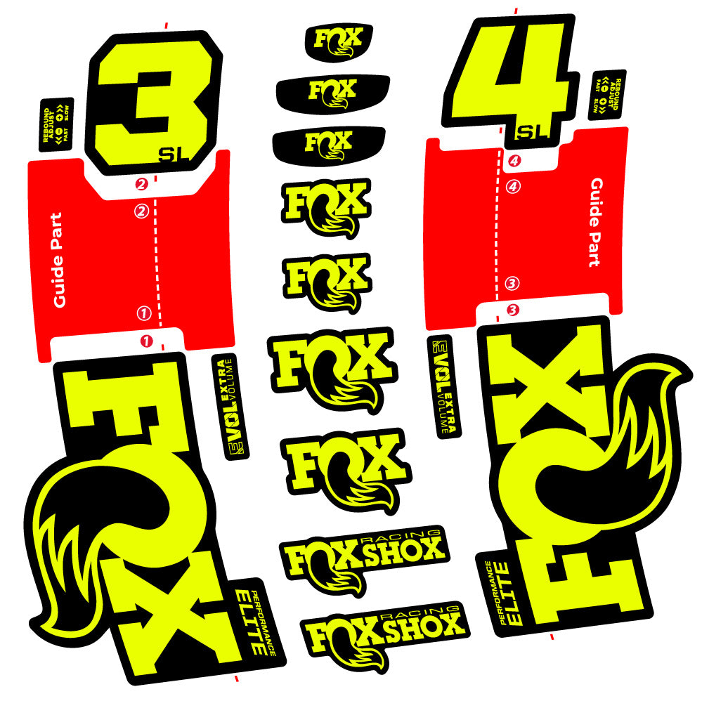 Aufkleber FOX 34 SL Performance Elite, Gabel 29, Fahrradaufkleber Vinyl