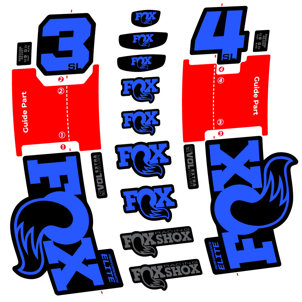 Aufkleber FOX 34 SL Performance Elite, Gabel 29, Fahrradaufkleber Vinyl