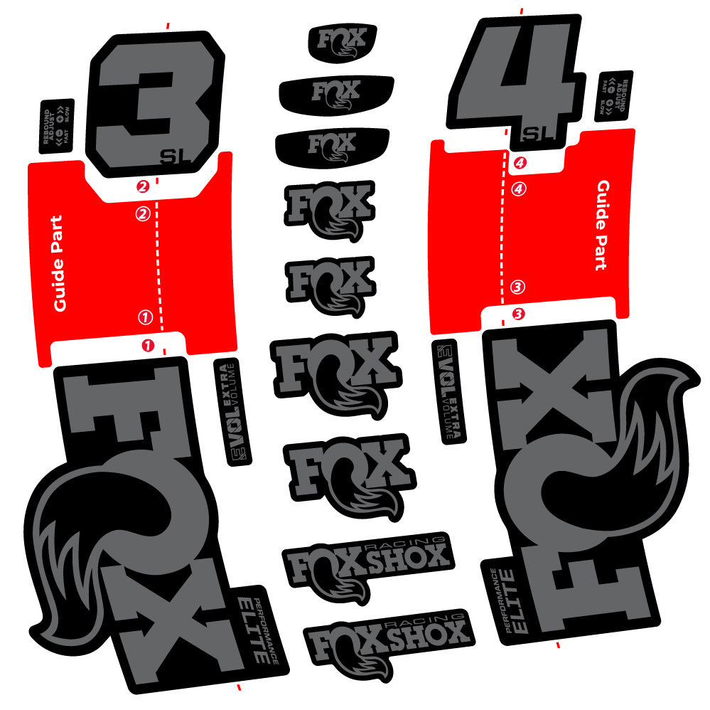 Aufkleber FOX 34 SL Performance Elite, Gabel 29, Fahrradaufkleber Vinyl