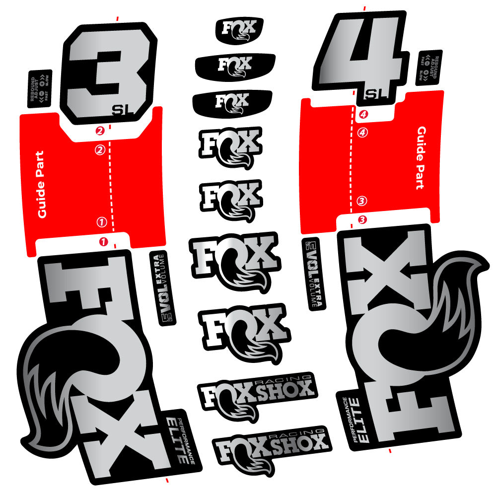 Aufkleber FOX 34 SL Performance Elite, Gabel 29, Fahrradaufkleber Vinyl