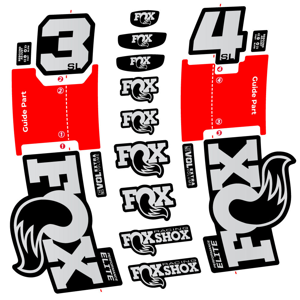 Aufkleber FOX 34 SL Performance Elite, Gabel 29, Fahrradaufkleber Vinyl