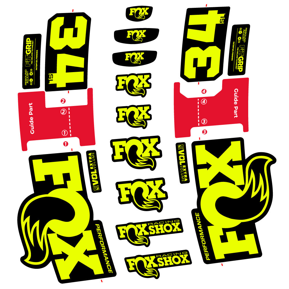 Aufkleber Fox 34 SL Performance, Gabel 29, Fahrradaufkleber Vinyl