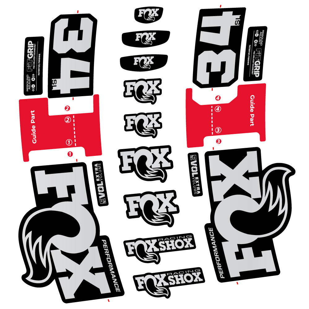 Aufkleber Fox 34 SL Performance, Gabel 29, Fahrradaufkleber Vinyl