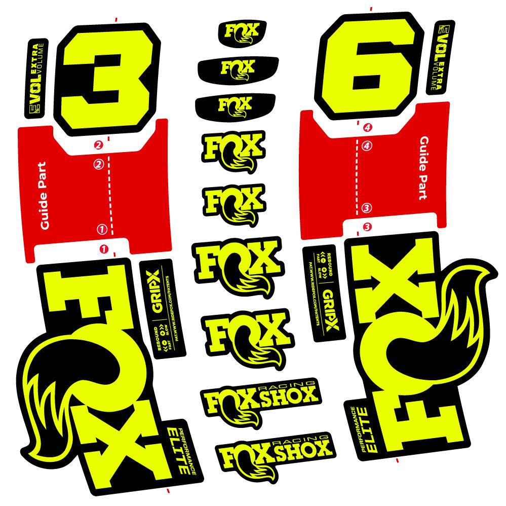 Aufkleber Fox 36 Performance Elite, Gabel 29, Fahrradaufkleber Vinyl