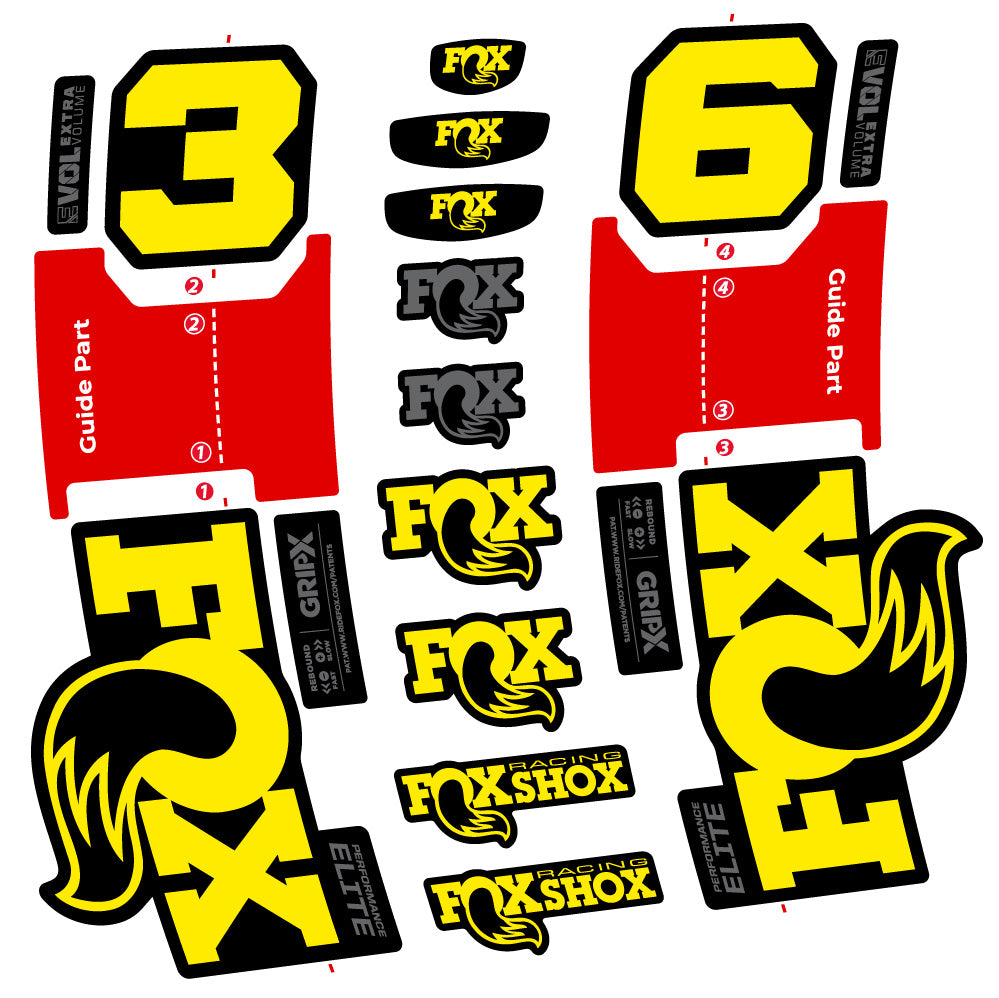 Aufkleber Fox 36 Performance Elite, Gabel 29, Fahrradaufkleber Vinyl