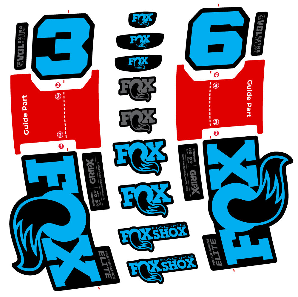 Aufkleber Fox 36 Performance Elite, Gabel 29, Fahrradaufkleber Vinyl