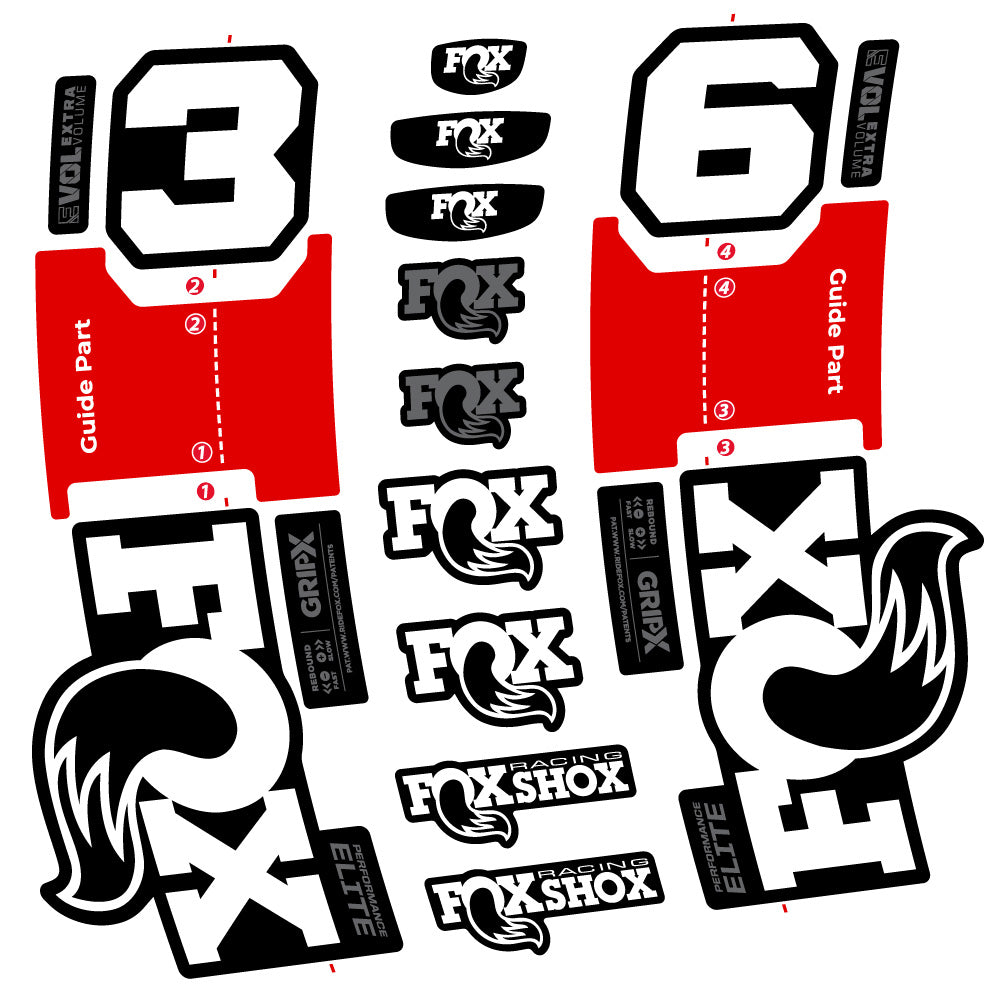 Aufkleber Fox 36 Performance Elite, Gabel 29, Fahrradaufkleber Vinyl