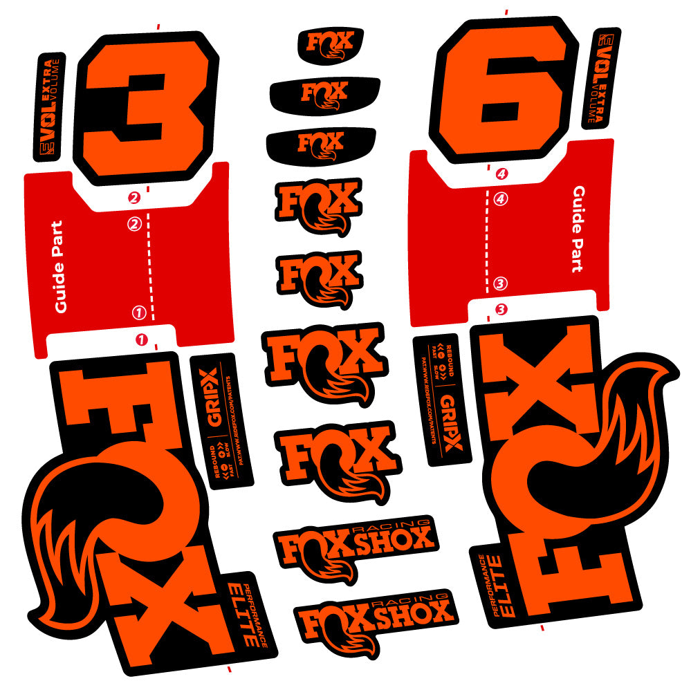 Aufkleber Fox 36 Performance Elite, Gabel 29, Fahrradaufkleber Vinyl