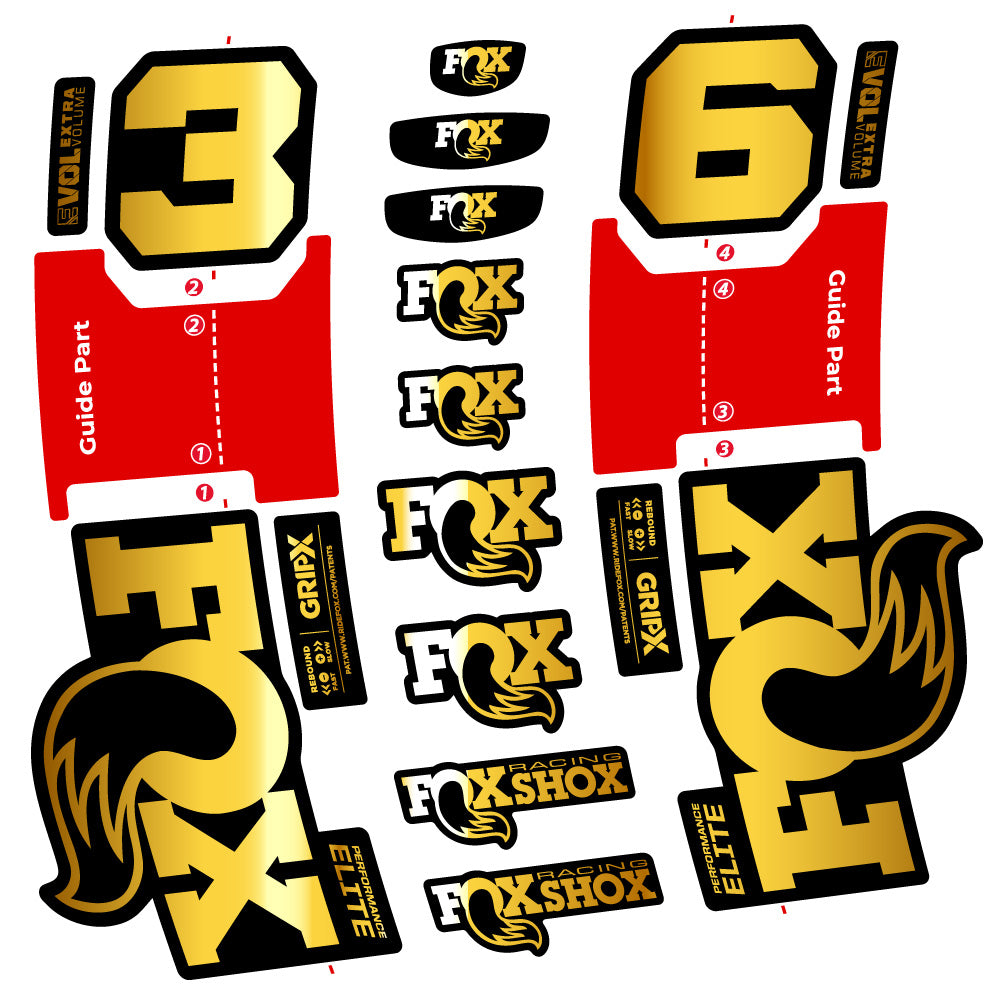Aufkleber Fox 36 Performance Elite, Gabel 29, Fahrradaufkleber Vinyl