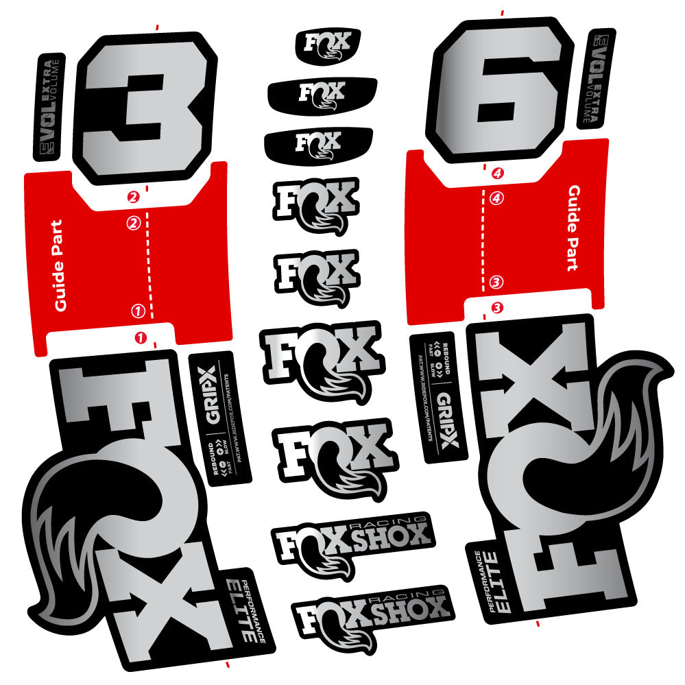 Aufkleber Fox 36 Performance Elite, Gabel 29, Fahrradaufkleber Vinyl