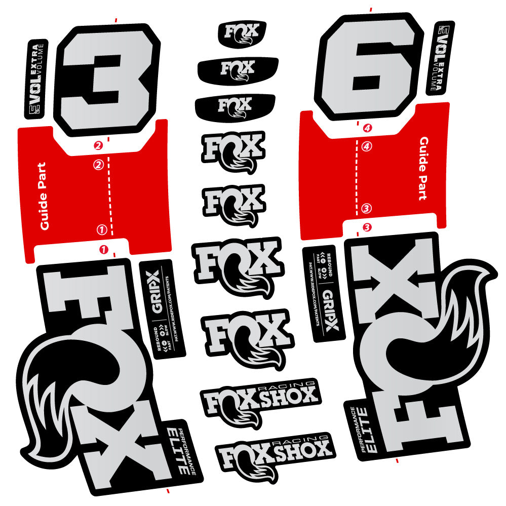 Aufkleber Fox 36 Performance Elite, Gabel 29, Fahrradaufkleber Vinyl
