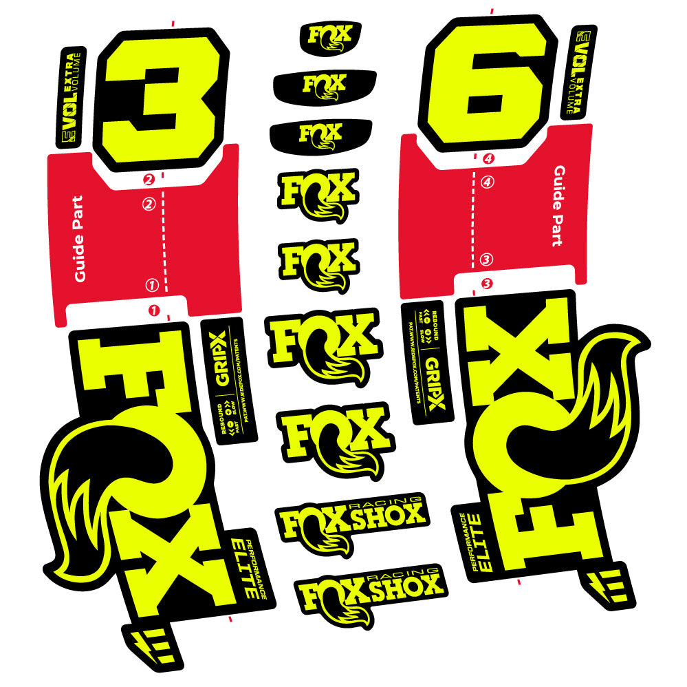 Aufkleber FOX 36 Performance Elite E-Optimized, Gabel 29, Fahrradaufkleber Vinyl