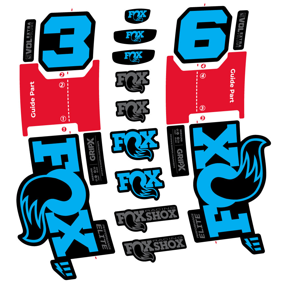 Aufkleber FOX 36 Performance Elite E-Optimized, Gabel 29, Fahrradaufkleber Vinyl