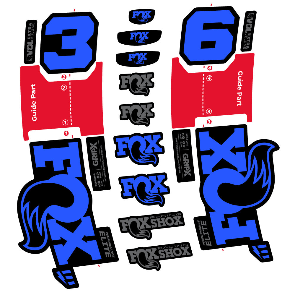 Aufkleber FOX 36 Performance Elite E-Optimized, Gabel 29, Fahrradaufkleber Vinyl
