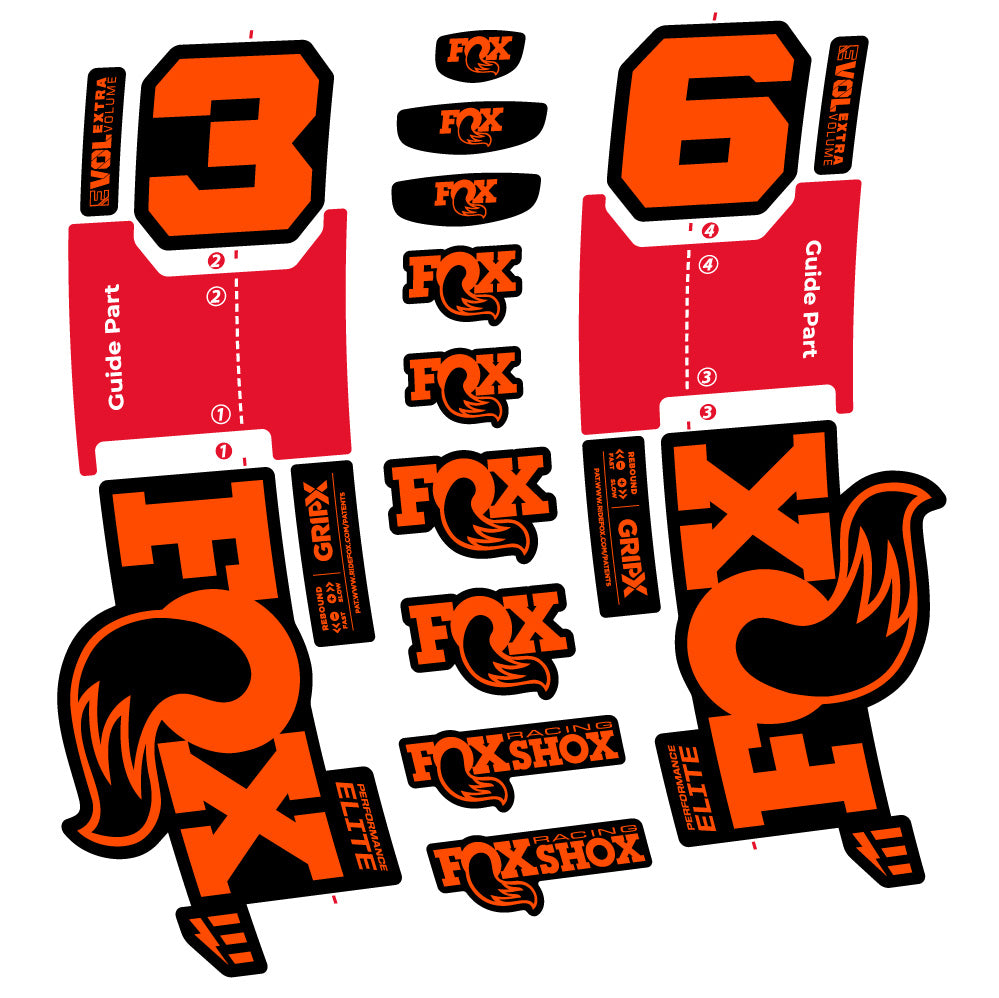 Aufkleber FOX 36 Performance Elite E-Optimized, Gabel 29, Fahrradaufkleber Vinyl