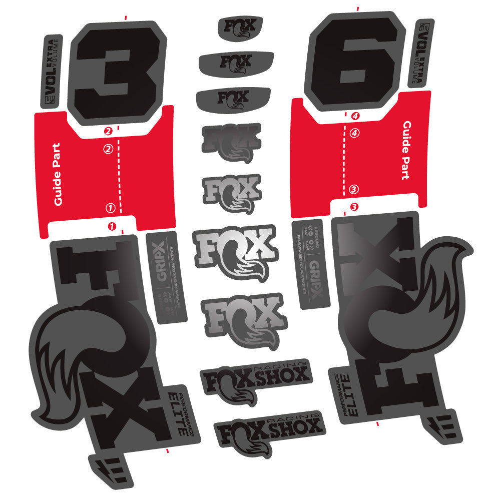 Aufkleber FOX 36 Performance Elite E-Optimized, Gabel 29, Fahrradaufkleber Vinyl