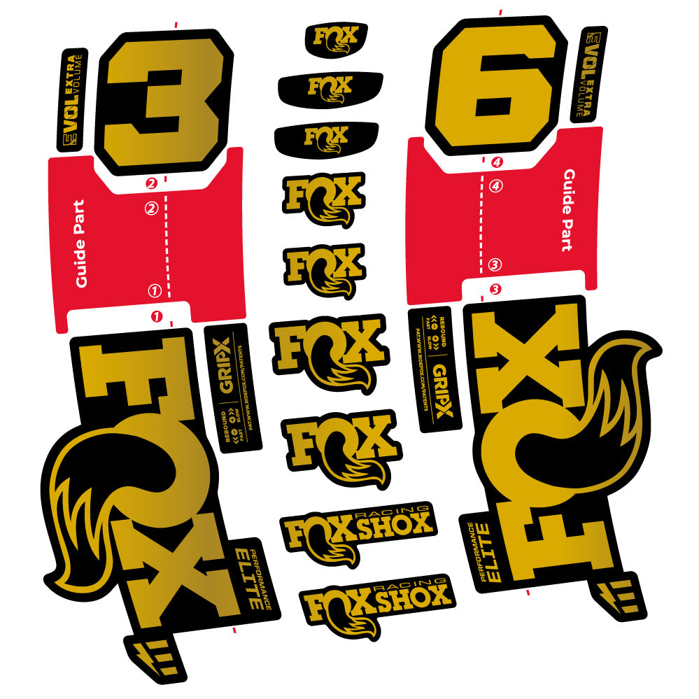 Aufkleber FOX 36 Performance Elite E-Optimized, Gabel 29, Fahrradaufkleber Vinyl