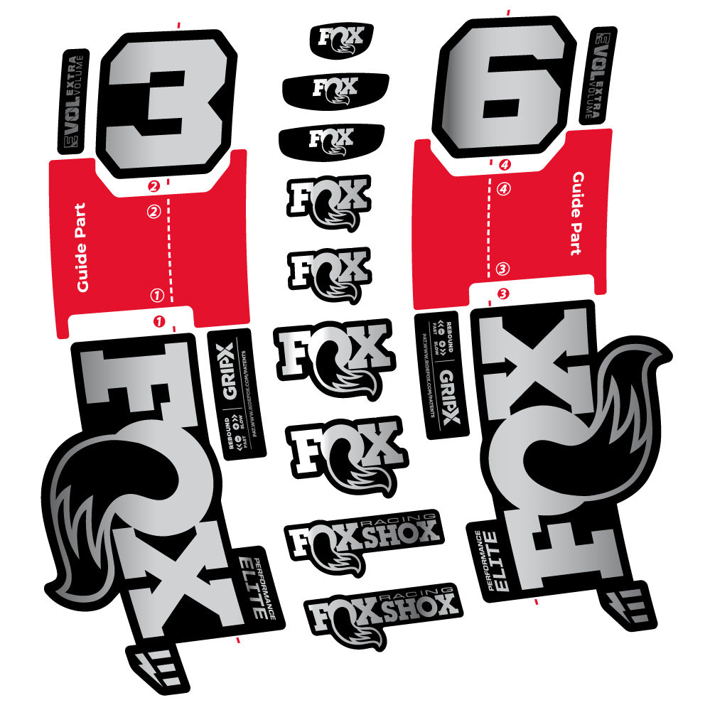 Aufkleber FOX 36 Performance Elite E-Optimized, Gabel 29, Fahrradaufkleber Vinyl
