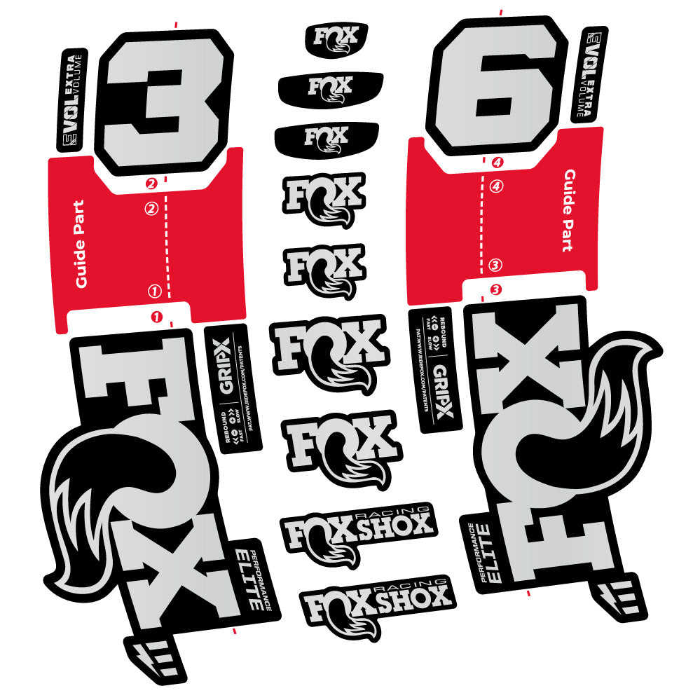 Aufkleber FOX 36 Performance Elite E-Optimized, Gabel 29, Fahrradaufkleber Vinyl
