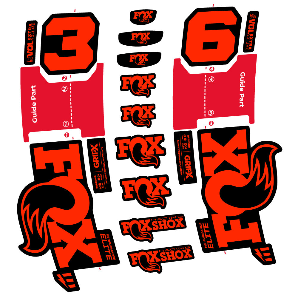 Aufkleber FOX 36 Performance Elite E-Optimized, Gabel 29, Fahrradaufkleber Vinyl