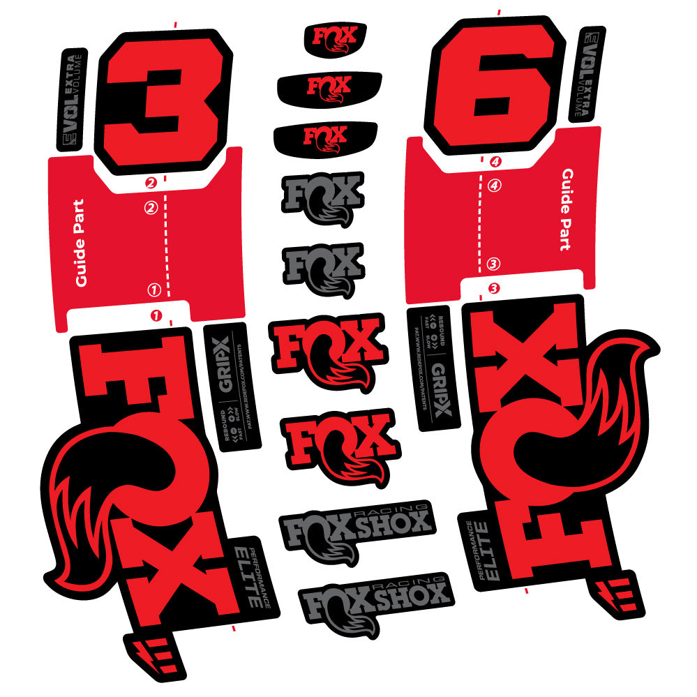 Aufkleber FOX 36 Performance Elite E-Optimized, Gabel 29, Fahrradaufkleber Vinyl