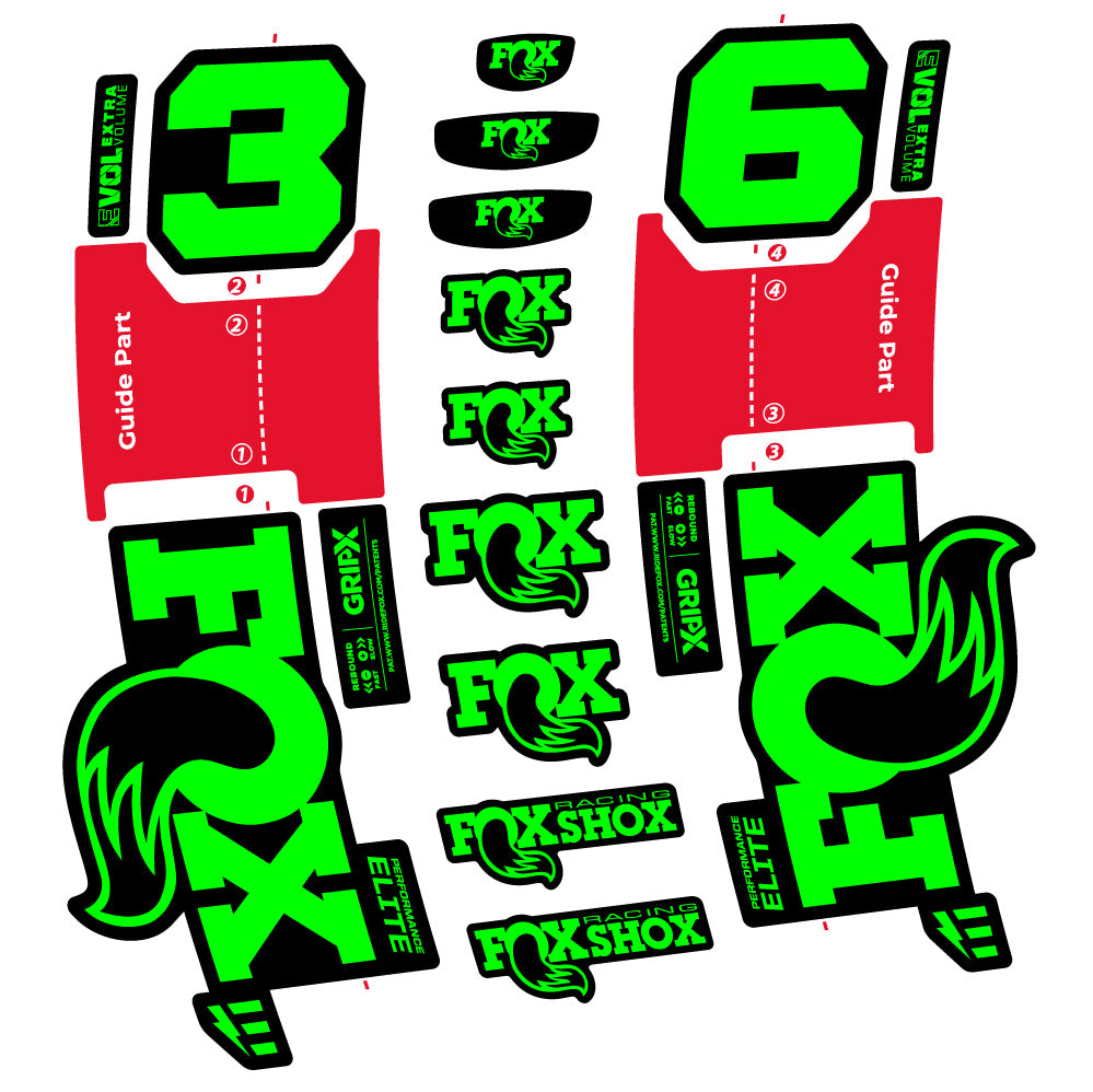 Aufkleber FOX 36 Performance Elite E-Optimized, Gabel 29, Fahrradaufkleber Vinyl