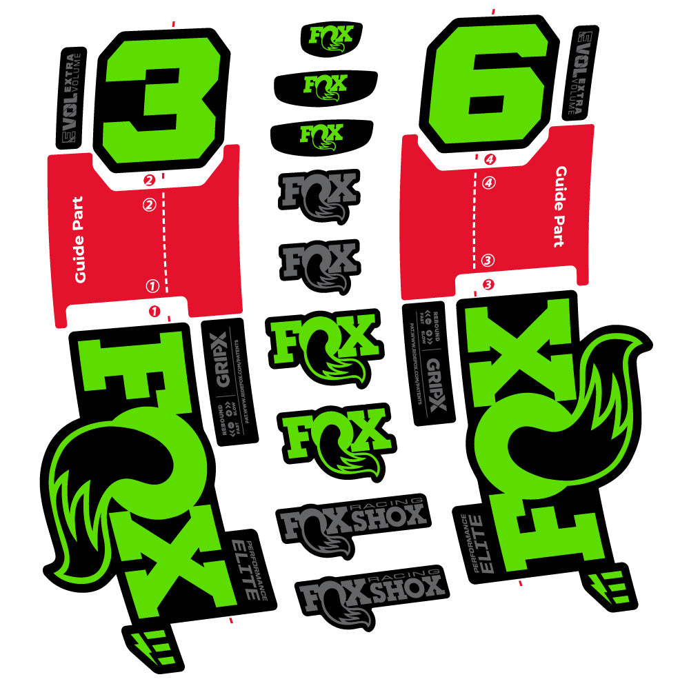 Aufkleber FOX 36 Performance Elite E-Optimized, Gabel 29, Fahrradaufkleber Vinyl