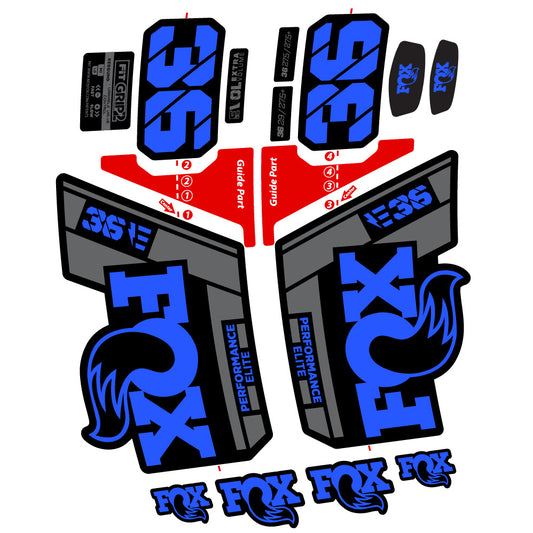 Medium Blue decal for FOX 36 Elite E-Bike fork 29" – bike sticker vinyl