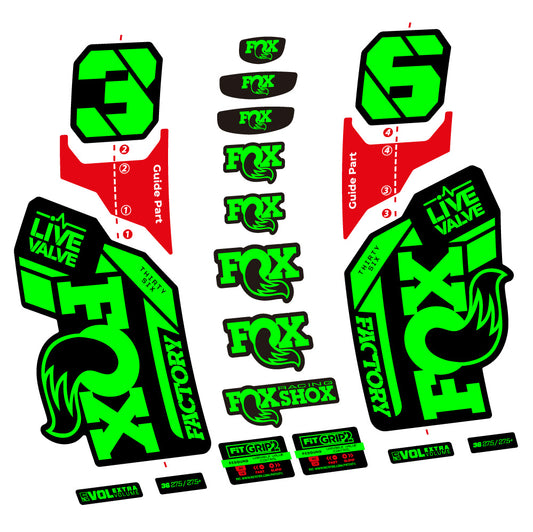 Neon Green decal for Fox 36 Factory Live Valve fork 29" – bike sticker vinyl