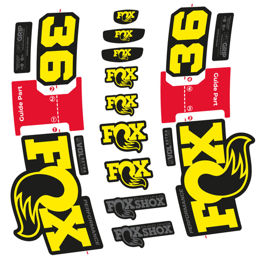 Yellow decal for FOX 36 Performance fork 29" – bike sticker vinyl