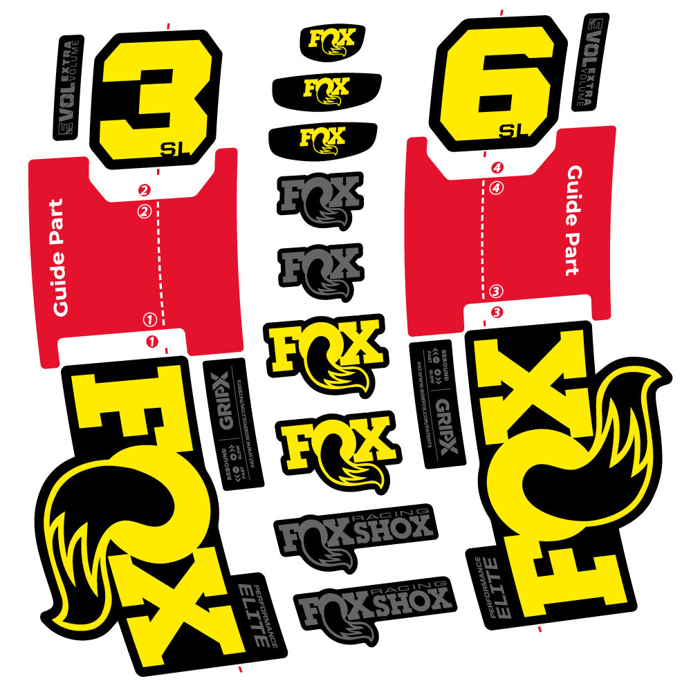 Aufkleber Fox 36 SL Performance Elite, Gabel 29, Fahrradaufkleber Vinyl