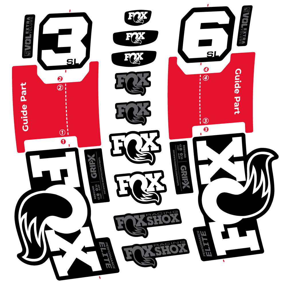 Aufkleber Fox 36 SL Performance Elite, Gabel 29, Fahrradaufkleber Vinyl