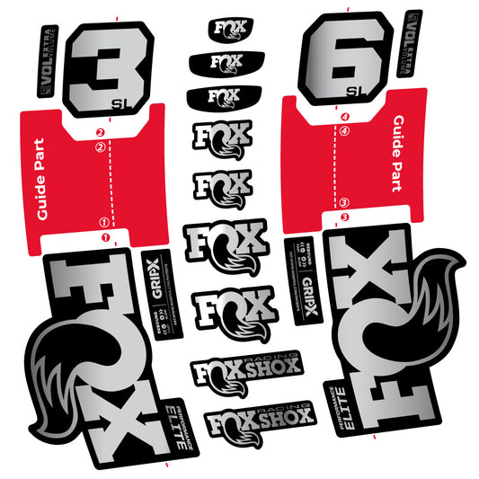 Chrome Silver decal for Fox 36 SL Performance Elite fork 29" – bike sticker vinyl