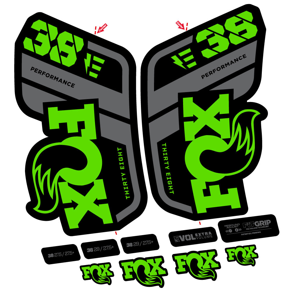 Decal Fox 38 Performance E-Bike, Fork 29, bike sticker vinyl