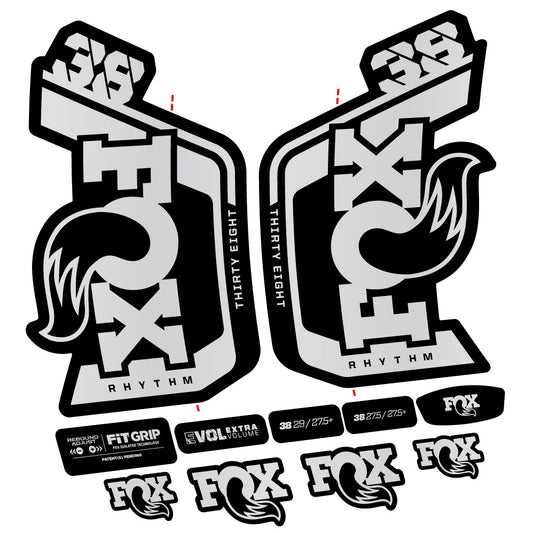 Aufkleber Fox Factory 38 Rhythm 2024, Gabel 29, Fahrradaufkleber Vinyl