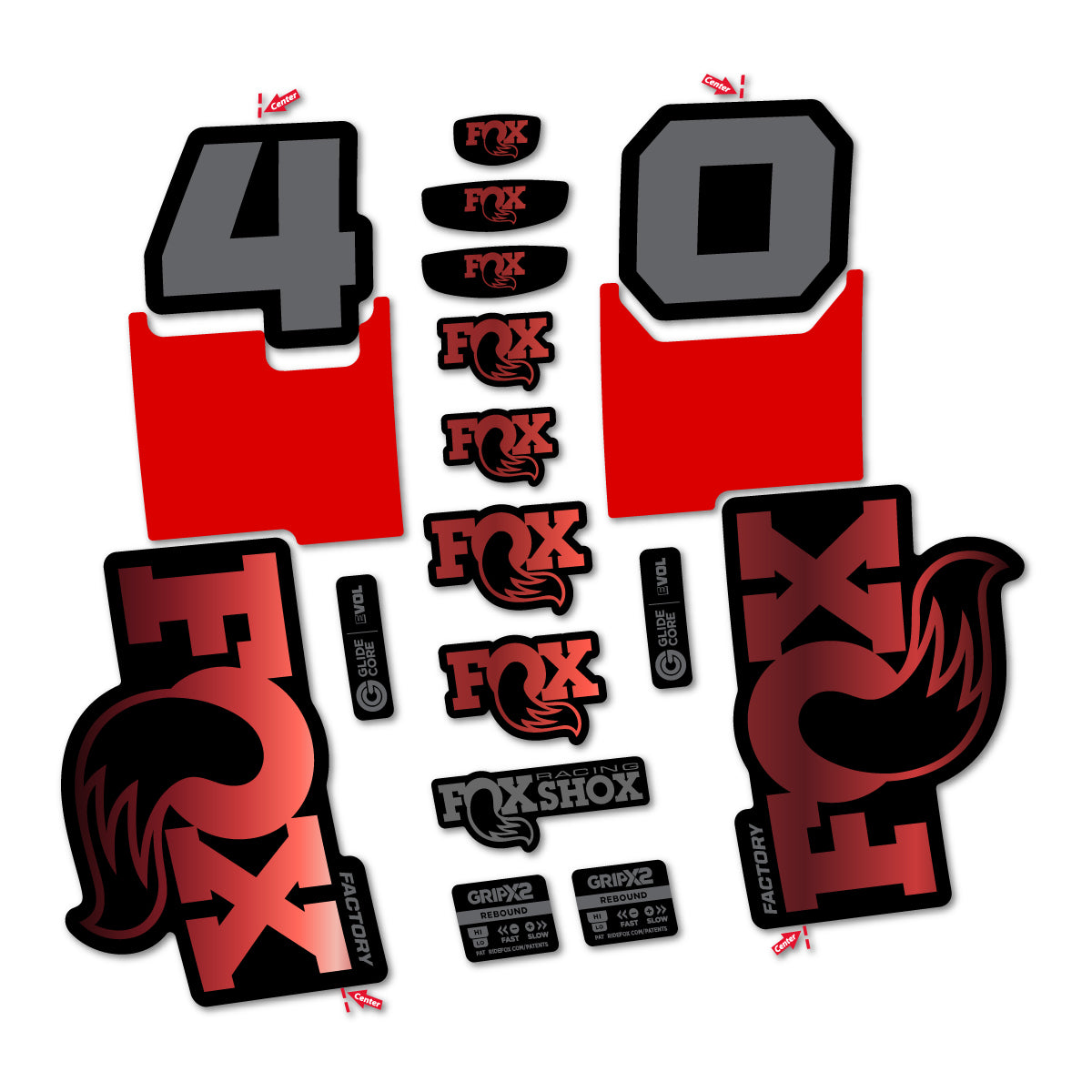 Stickers for Fox 40 Factory 2027, Fork vinyl decals - Copper