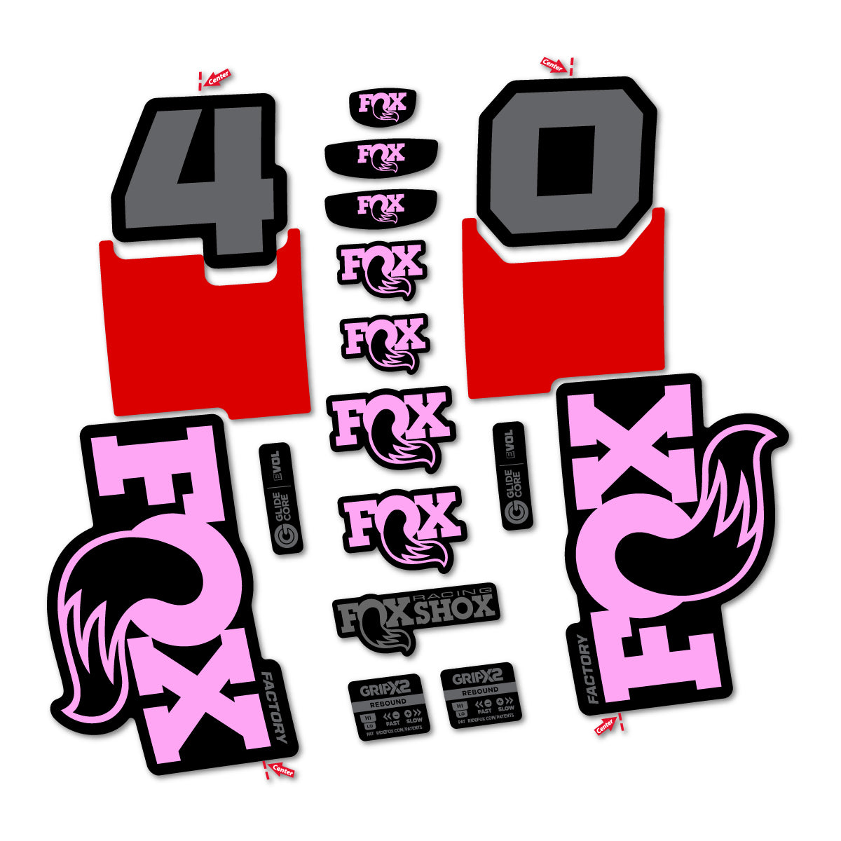 Stickers for Fox 40 Factory 2027, Fork vinyl decals - Light Lilac