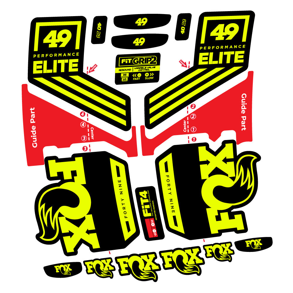 Aufkleber Fox 49 Performance Elite 2019, Gabel 29, Fahrradaufkleber Vinyl