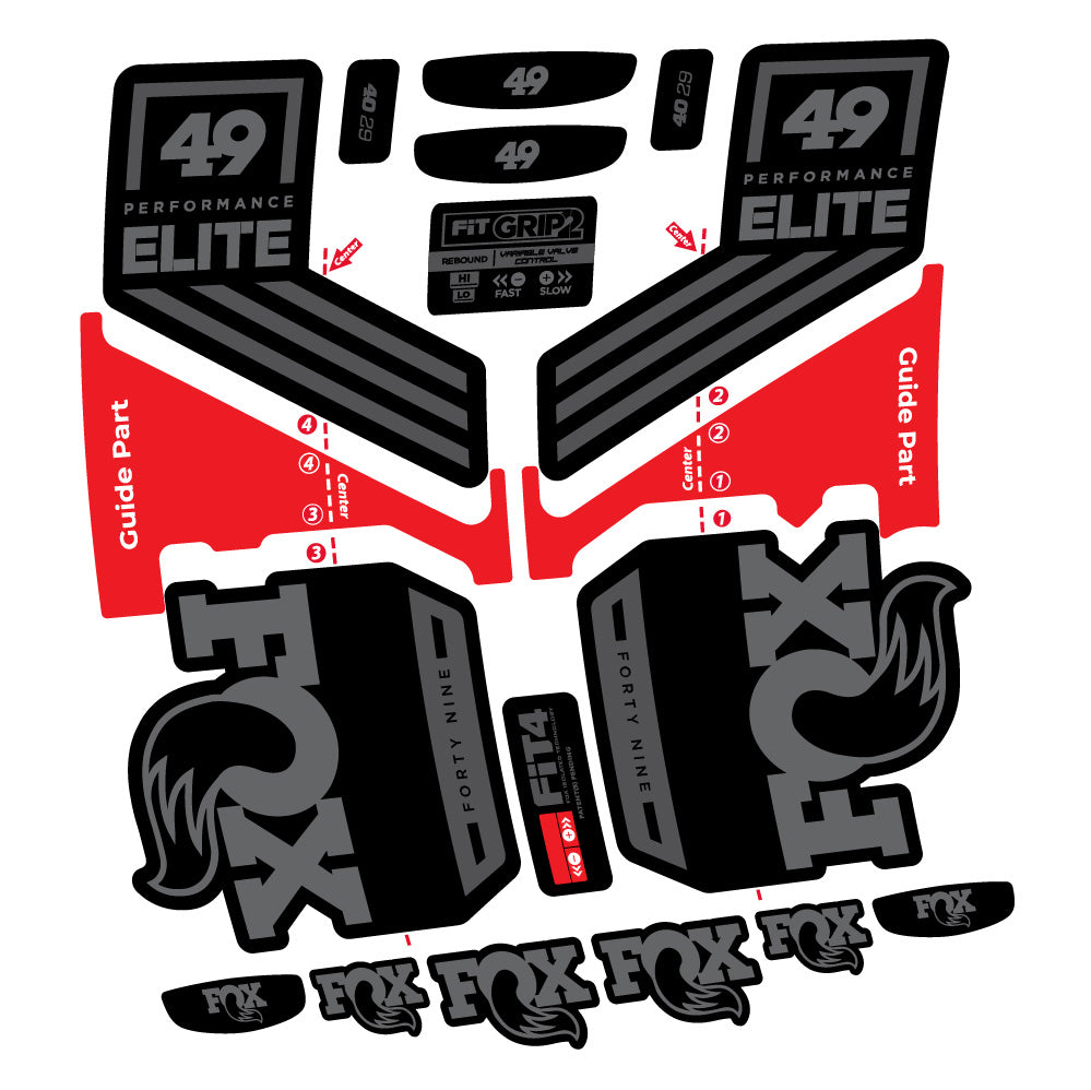 Aufkleber Fox 49 Performance Elite 2019, Gabel 29, Fahrradaufkleber Vinyl