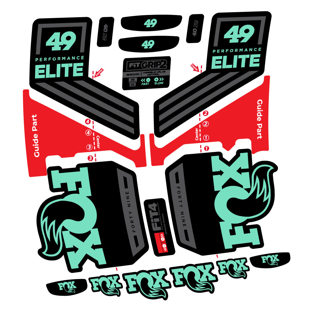 Aufkleber Fox 49 Performance Elite 2019, Gabel 29, Fahrradaufkleber Vinyl