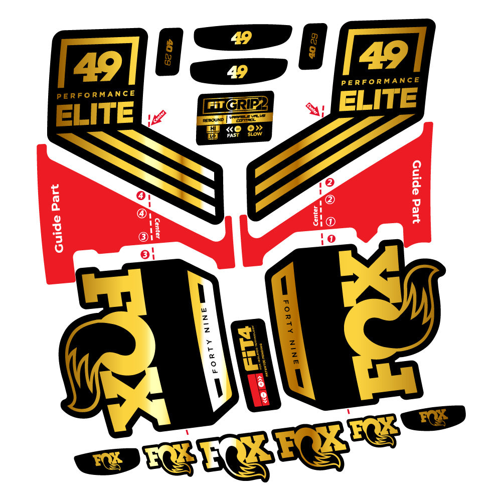 Aufkleber Fox 49 Performance Elite 2019, Gabel 29, Fahrradaufkleber Vinyl