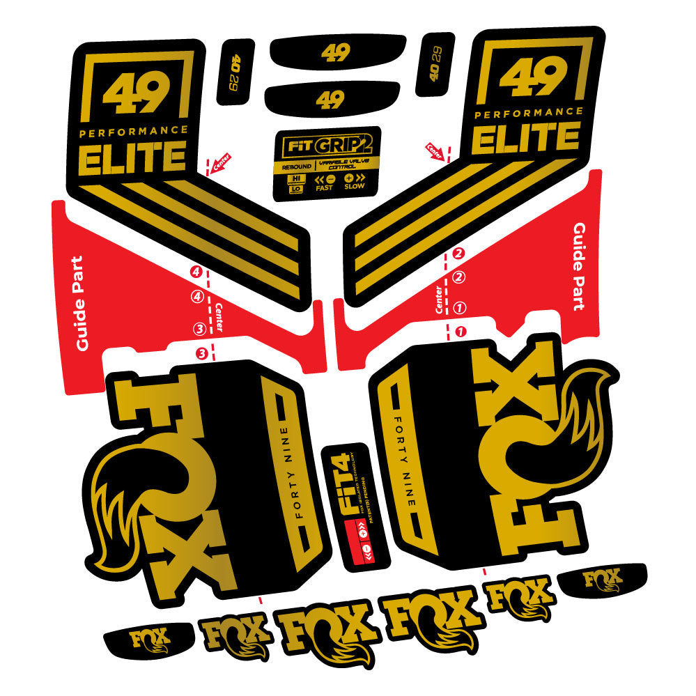 Aufkleber Fox 49 Performance Elite 2019, Gabel 29, Fahrradaufkleber Vinyl