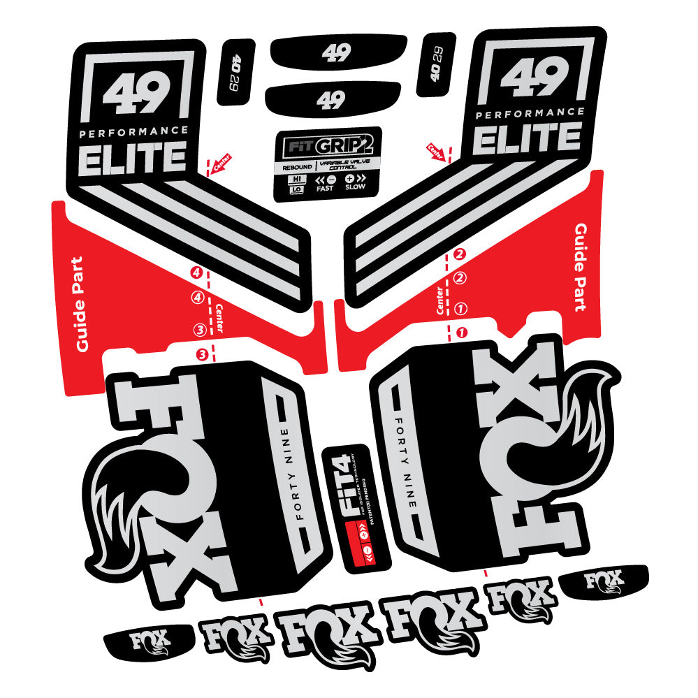 Aufkleber Fox 49 Performance Elite 2019, Gabel 29, Fahrradaufkleber Vinyl