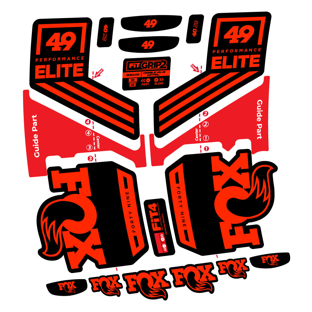 Aufkleber Fox 49 Performance Elite 2019, Gabel 29, Fahrradaufkleber Vinyl