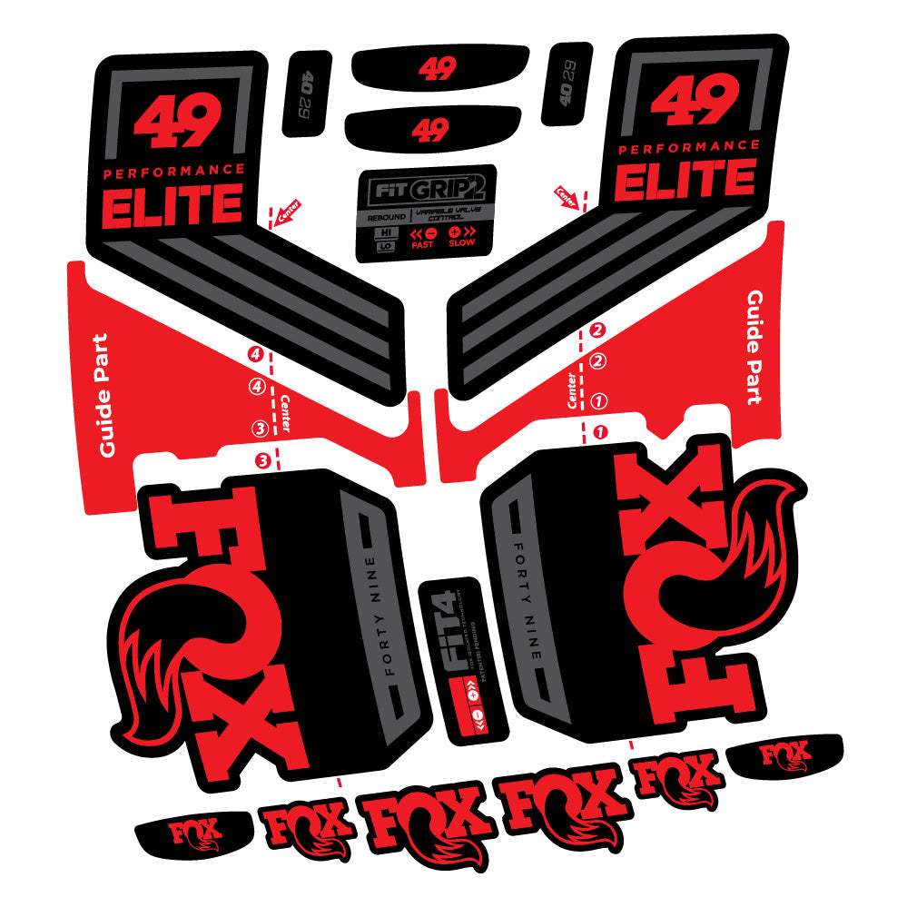Aufkleber Fox 49 Performance Elite 2019, Gabel 29, Fahrradaufkleber Vinyl